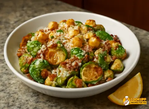 Step 5 Warm brussel sprout Caesar Salad Recipe