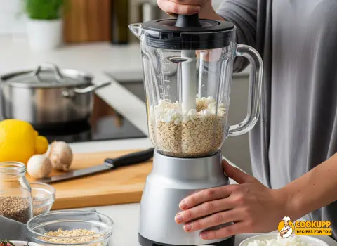 Step 1 cottage cheese oats pancakes Recipe