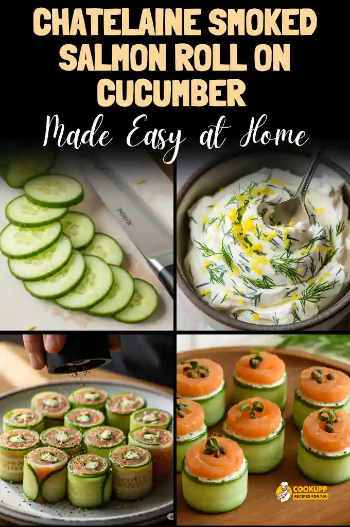 Chatelaine Smoked Salmon Roll on Cucumber